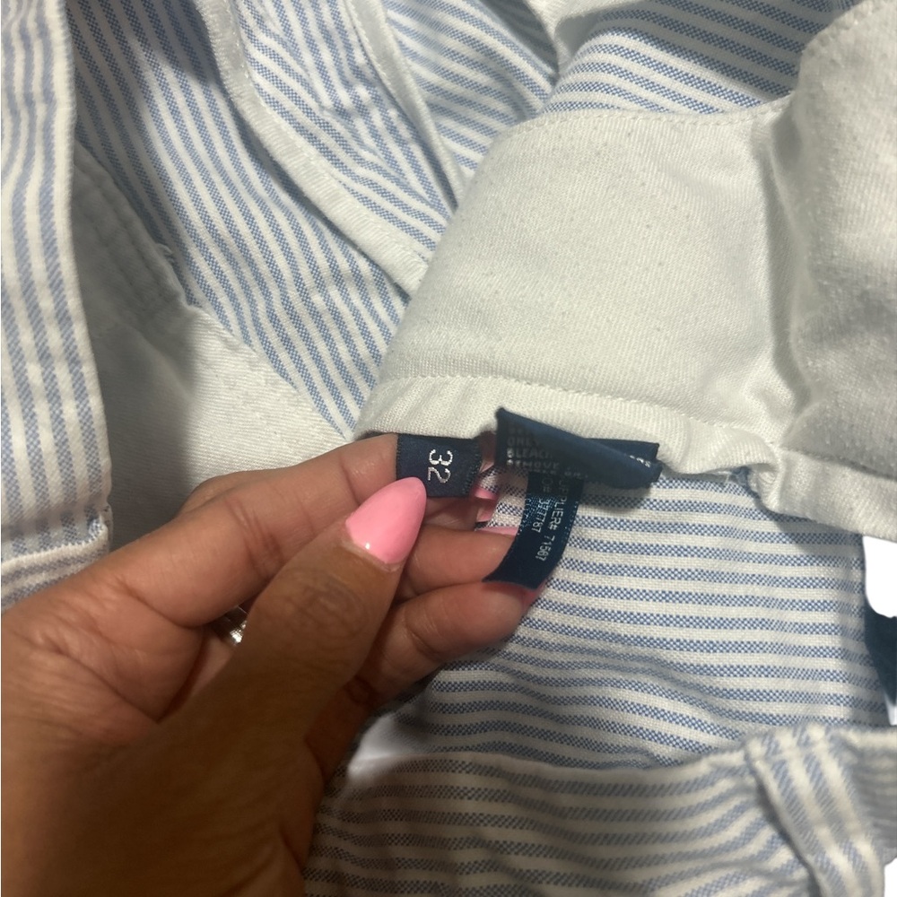 Ralph Lauren Polo Golf Striped Shorts 32 Blue White Cotton Preppy Classic - Picture 8 of 9